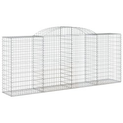 Paniers à gabions arqués 3 pcs 300x50x120/140 cm fer galvanisé 556153556153