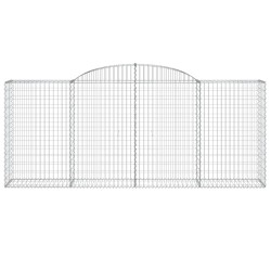 Paniers à gabions arqués 3 pcs 300x50x120/140 cm fer galvanisé 556153556153