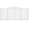 Paniers à gabions arqués 3 pcs 300x50x120/140 cm fer galvanisé 556153556153