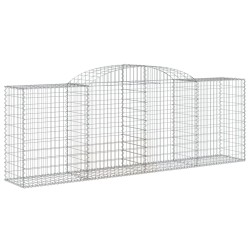 Paniers à gabions arqués 3 pcs 300x50x100/120 cm fer galvanisé 556154556154