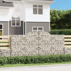 Paniers à gabions arqués 3 pcs 300x50x140/160 cm fer galvanisé 556155556155