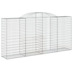 Paniers à gabions arqués 3 pcs 300x50x140/160 cm fer galvanisé 556155556155