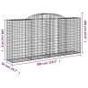 Paniers à gabions arqués 3 pcs 300x50x140/160 cm fer galvanisé 556155556155