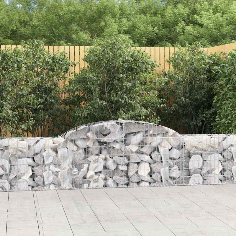 Paniers à gabions arqués 5 pcs 300x30x60/80 cm Fer galvanisé 556156556156