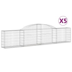 Paniers à gabions arqués 5 pcs 300x30x60/80 cm Fer galvanisé 556156556156
