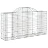 Paniers à gabions arqués 6 pcs 200x50x100/120 cm fer galvanisé 556158556158