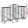 Paniers à gabions arqués 6 pcs 200x50x100/120 cm fer galvanisé 556158556158