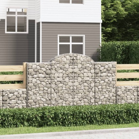 Paniers à gabions arqués 5 pcs 200x50x120/140 cm Fer galvanisé 556161556161
