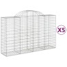 Paniers à gabions arqués 5 pcs 200x50x120/140 cm Fer galvanisé 556161556161