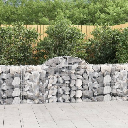 Paniers à gabions arqués 5 pcs 200x50x80/100 cm Fer galvanisé 556162556162