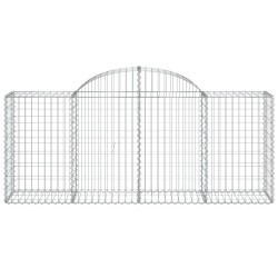 Paniers à gabions arqués 5 pcs 200x50x80/100 cm Fer galvanisé 556162556162