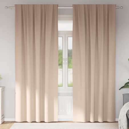 Rideaux occultants avec anneaux 2 pcs Taupe 260 x 140 cm 556163556163