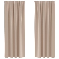 Rideaux occultants avec anneaux 2 pcs Taupe 260 x 140 cm 556163556163