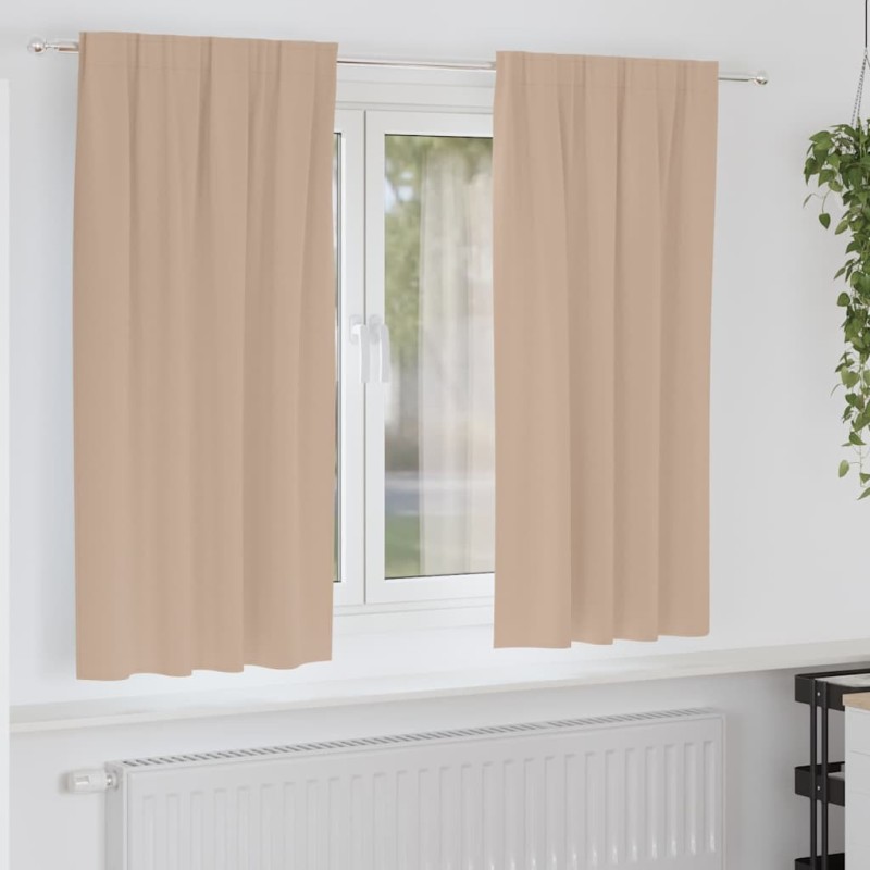 Rideaux occultants avec anneaux 2 pcs Taupe 175 x 140 cm 556164556164