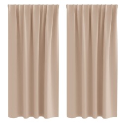 Rideaux occultants avec anneaux 2 pcs Taupe 175 x 140 cm 556164556164