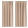 Rideaux occultants avec anneaux 2 pcs Taupe 175 x 140 cm 556164556164