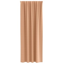 Rideaux occultants avec anneaux 2 pcs Marron Clair 260 x 140 cm 556166556166
