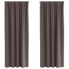 Rideaux occultants avec anneaux 2 pcs Marron foncé 245 x 140 cm 556170556170