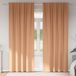 Rideaux occultants avec anneaux 2 pcs Marron Clair 245 x 140 cm 556171556171