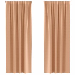 Rideaux occultants avec anneaux 2 pcs Marron Clair 245 x 140 cm 556171556171