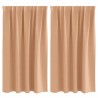 Rideaux occultants avec anneaux 2 pcs Marron Clair 140 x 140 cm 556172556172