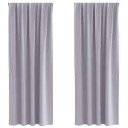 Rideaux occultants avec anneaux 2 pcs Gris métal 260 x 140 cm 556173556173