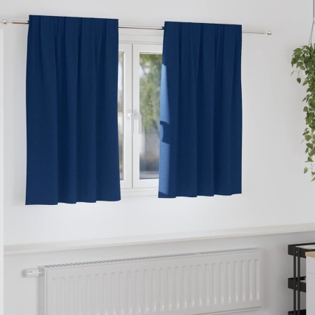 Rideaux occultants avec anneaux 2 pcs Bleu foncé 140 x 140 cm 556174556174