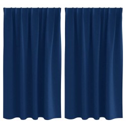 Rideaux occultants avec anneaux 2 pcs Bleu foncé 140 x 140 cm 556174556174