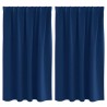 Rideaux occultants avec anneaux 2 pcs Bleu foncé 140 x 140 cm 556174556174