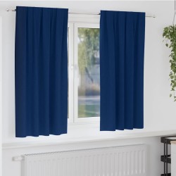 Rideaux occultants avec anneaux 2 pcs Bleu foncé 175 x 140 cm 556175556175