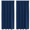 Rideaux occultants avec anneaux 2 pcs Bleu foncé 175 x 140 cm 556175556175
