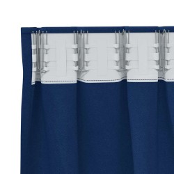 Rideaux occultants avec anneaux 2 pcs Bleu foncé 175 x 140 cm 556175556175
