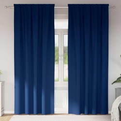 Rideaux occultants avec anneaux 2 pcs Bleu foncé 225 x 140 cm 556176556176