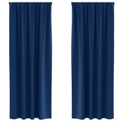 Rideaux occultants avec anneaux 2 pcs Bleu foncé 225 x 140 cm 556176556176
