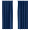 Rideaux occultants avec anneaux 2 pcs Bleu foncé 225 x 140 cm 556176556176