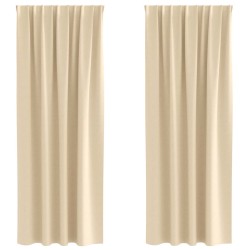 Rideaux occultants avec anneaux 2 pcs Crème 225 x 140 cm 556178556178