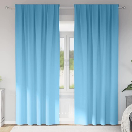 Rideaux occultants avec anneaux 2 pcs Bleu clair 225 x 140 cm 556179556179