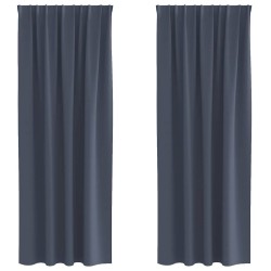 Rideaux occultants avec anneaux 2 pcs Anthracite 225 x 140 cm 556180556180