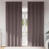 Rideaux occultants avec anneaux 2 pcs Marron foncé 260 x 140 cm 556181556181