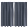Rideaux occultants avec anneaux 2 pcs Anthracite 140 x 140 cm 556182556182