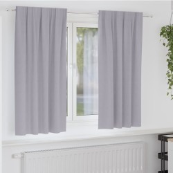 Rideaux occultants avec anneaux 2 pcs Gris métal 175 x 140 cm 556184556184