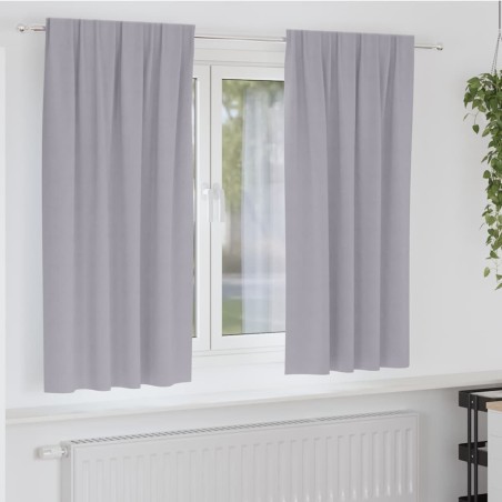 Rideaux occultants avec anneaux 2 pcs Gris métal 175 x 140 cm 556184556184