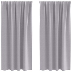 Rideaux occultants avec anneaux 2 pcs Gris métal 175 x 140 cm 556184556184
