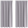 Rideaux occultants avec anneaux 2 pcs Gris métal 175 x 140 cm 556184556184