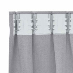 Rideaux occultants avec anneaux 2 pcs Gris métal 175 x 140 cm 556184556184