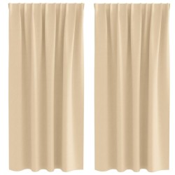 Rideaux occultants avec anneaux 2 pcs Crème 175 x 140 cm 556186556186