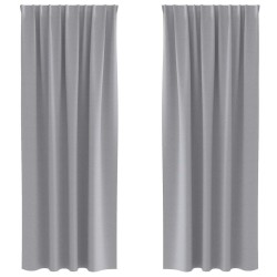Rideaux occultants avec anneaux 2 pcs Gris clair 245 x 140 cm 556187556187
