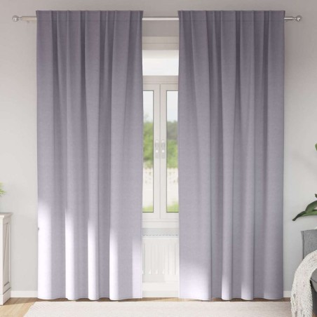 Rideaux occultants avec anneaux 2 pcs Gris métal 225 x 140 cm 556189556189