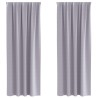 Rideaux occultants avec anneaux 2 pcs Gris métal 225 x 140 cm 556189556189