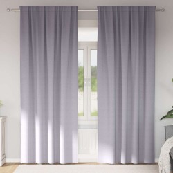 Rideaux occultants avec anneaux 2 pcs Gris métal 245 x 140 cm 556190556190